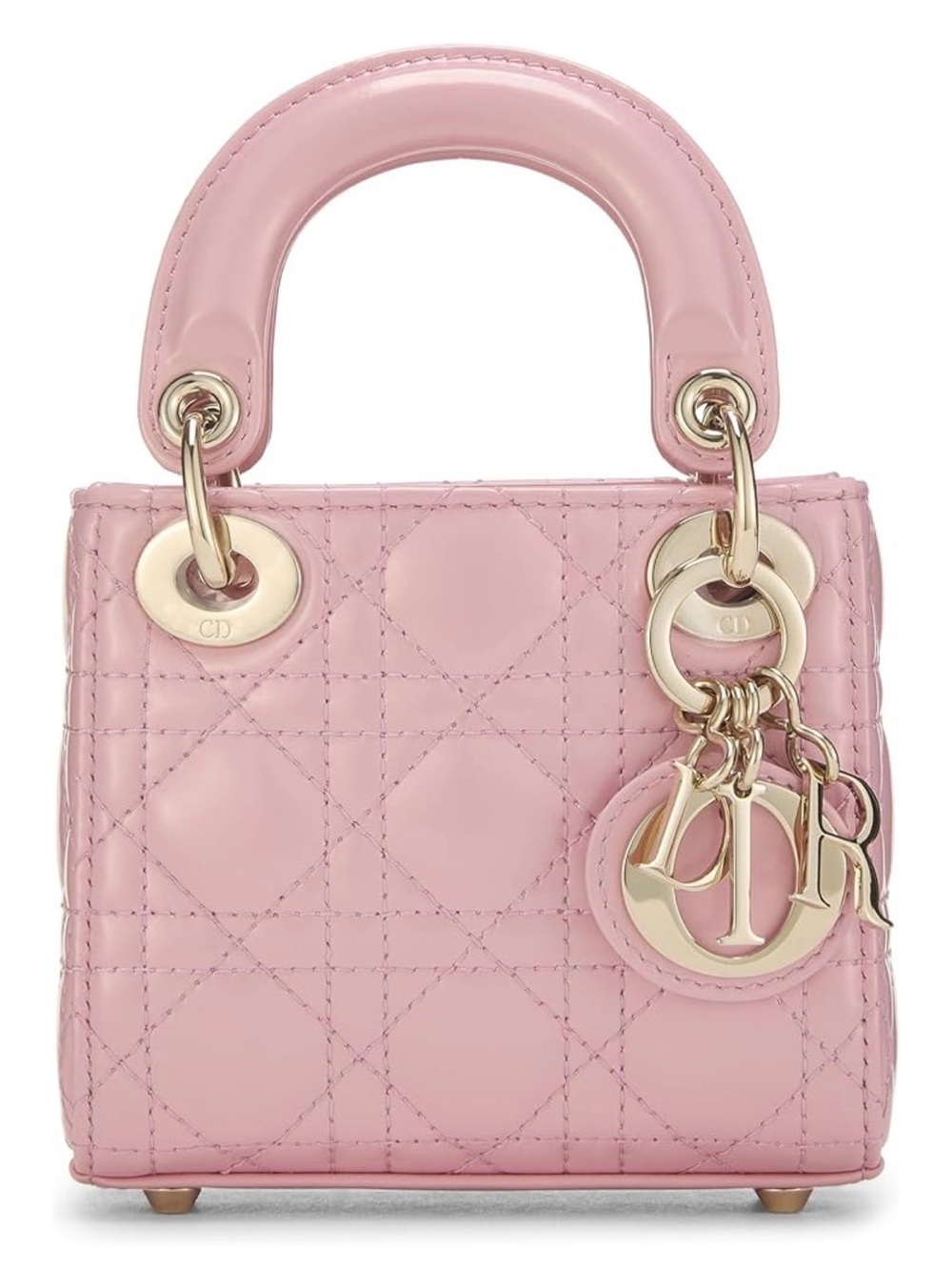 Dior Baby Pink Mini Lady Tote with Gold Hardware - Picture 8 of 12